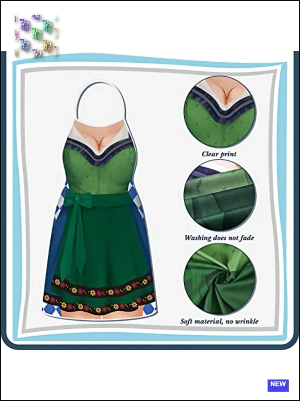 2-Piece German Oktoberfest Apron for Couples Cooking BBQ Party Costume